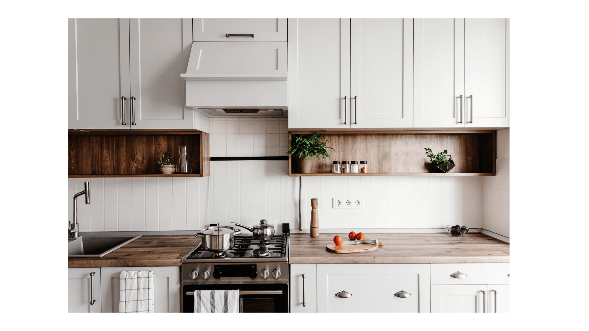 Modern White Kitchen with Island